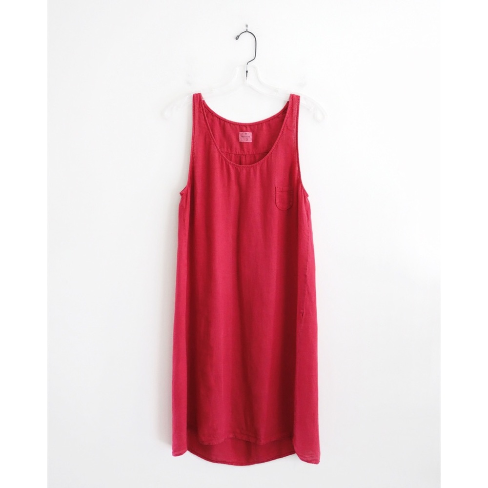 Hartford Red Linen Tank Cocoon Dress sz 3 US 8 M